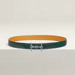 H Equestre belt buckle & Reversible leather strap 24 mm - Image 2